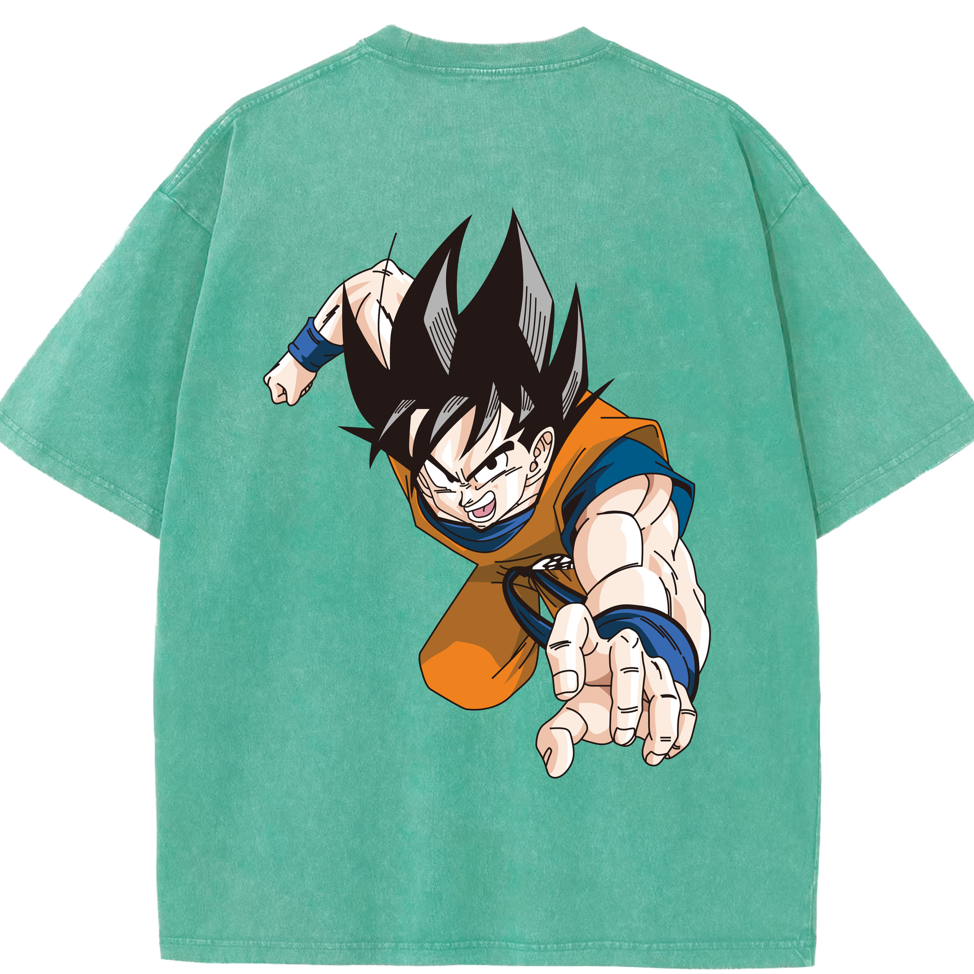 （画像用） ドラゴンボール 孫悟空（そん ごくう）Son Goku カカロット DRAGON BALL Kakarotto 綿100% ヴィンテージ風 半袖Tシャツ（背面プリント）